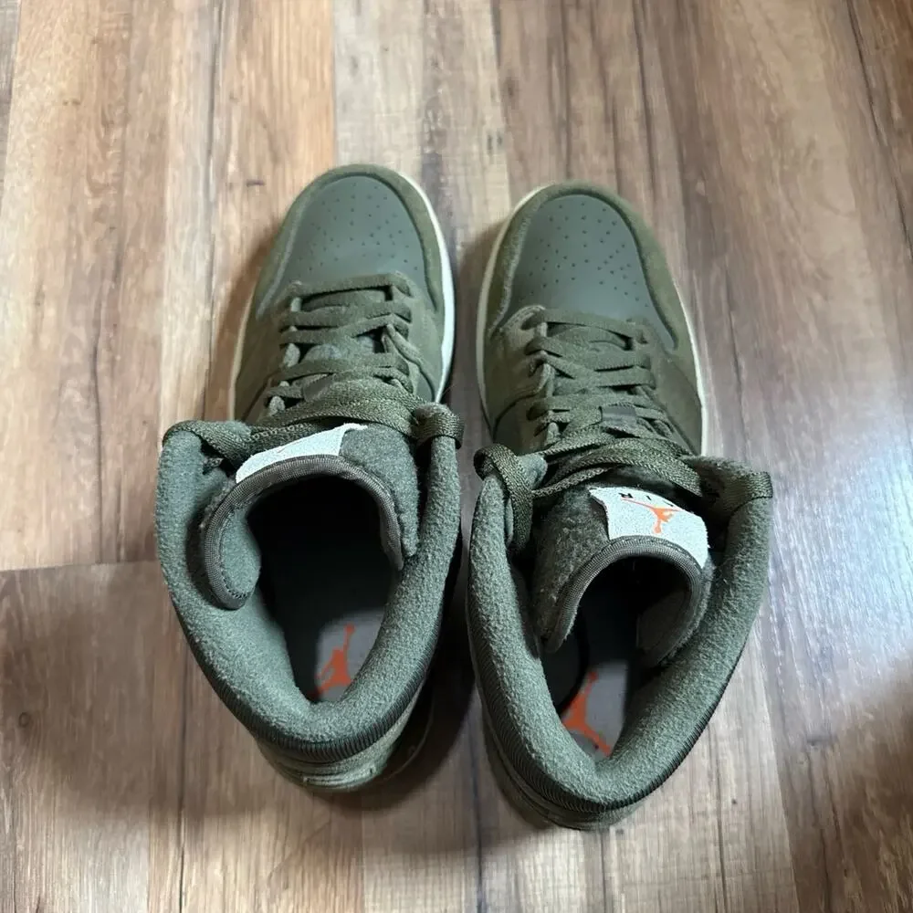 2018 Air Jordan 1 Mid Retro Olive Canvas